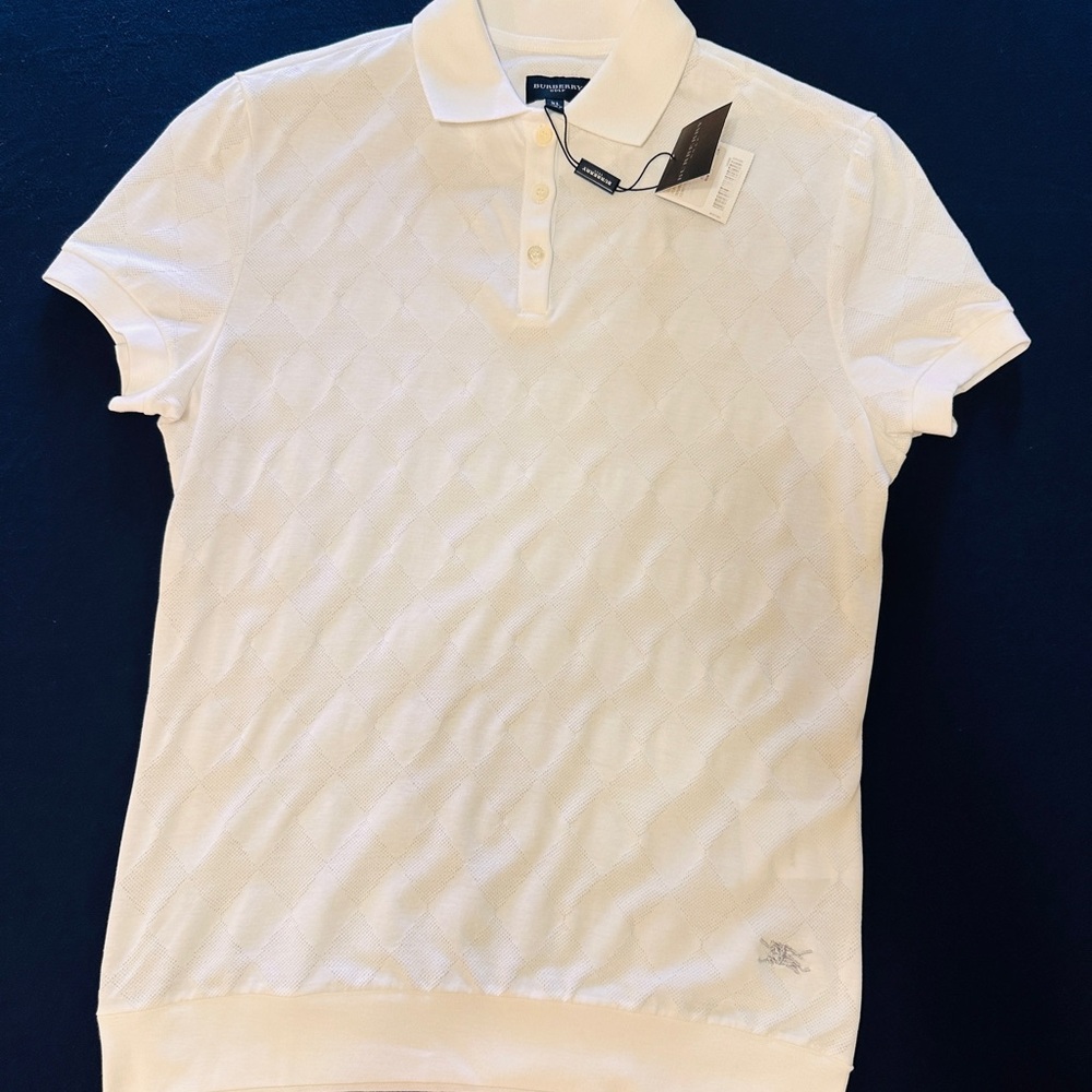 SAME DAY SHIP! New! Burberry Golf White Women’s Polo Shirt Short Sleeve XL Diamo